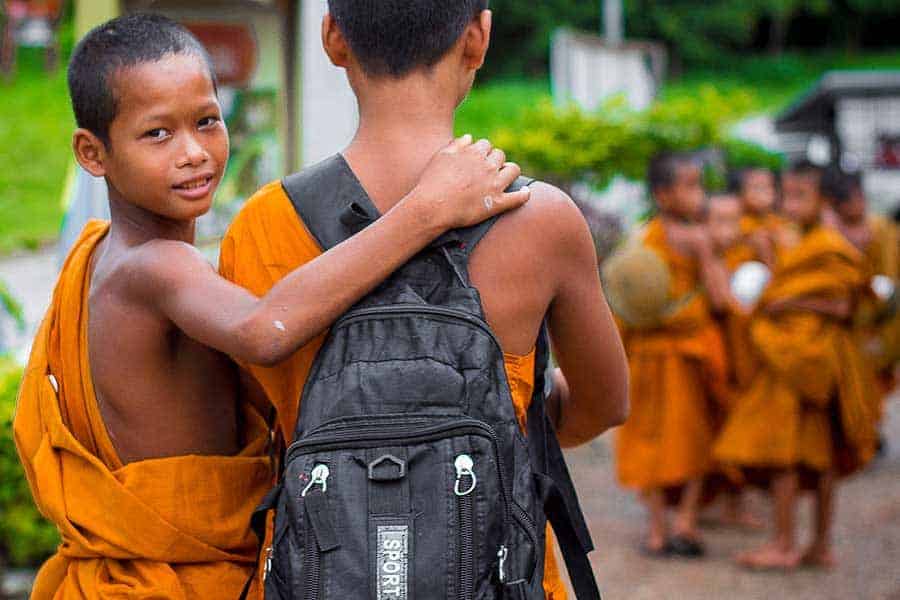 Monks on our Bangkok day tour