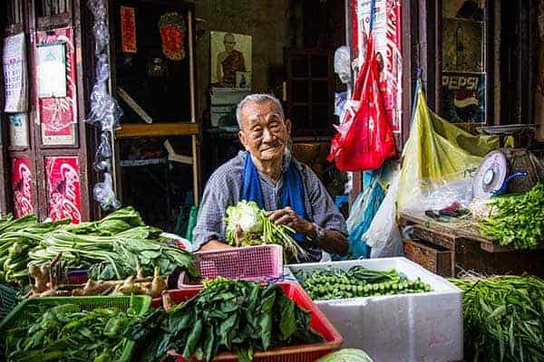 Chinatown in Bangkok vegetable seller on tours in Bangkok